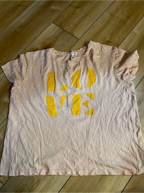Sundry Pink Graphic 'LOVE' Tee with orange Print